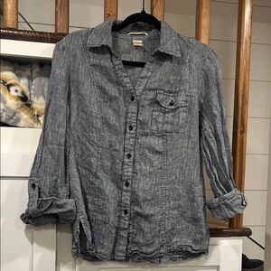 Ecologie Women’s Linen  Gray Casual Button Down NWOT Shirt